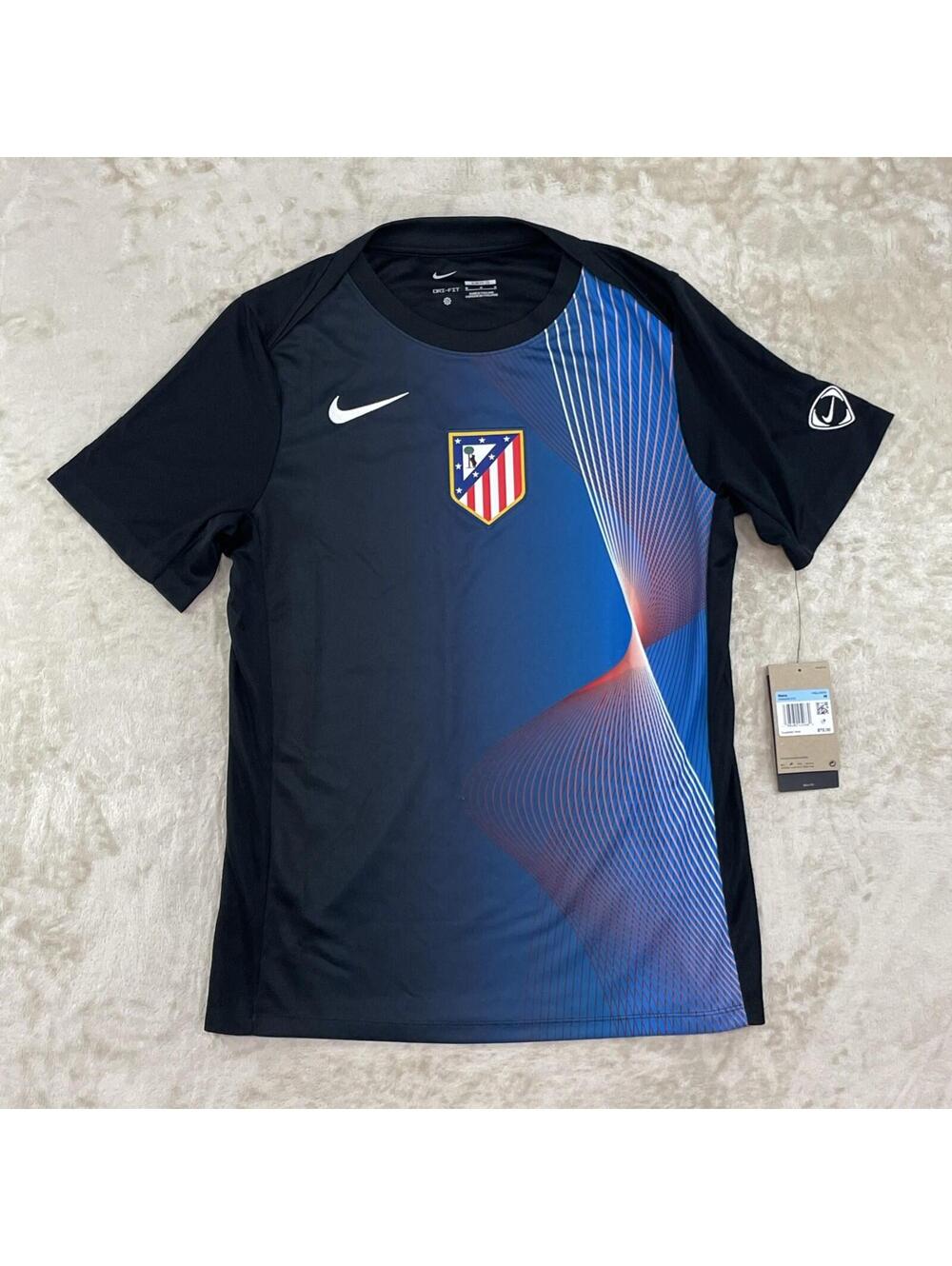 Nike Atletico Madrid Men's Slim Fit Soccer Jersey Black Blue Sz Medium SLD